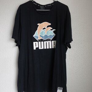 Puma Pink Dolphin Graphic T-Shirt | Black | Size 3XL Limited Streetwear Collab